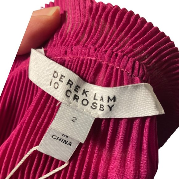 BEAUTIFUL DEREK LAM 10 CROSBY FUCHSIA PLEATED BLOUSE (NWT) - Picture 2 of 12